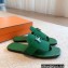 Hermes Galerie Sandals in calfskin Suede Green 2023