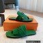 Hermes Galerie Sandals in calfskin Suede Green 2023