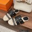 Hermes leather Gwen espadrille Sandals Black 2023