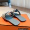 Hermes Galerie Sandals in calfskin Suede Light Blue 2023
