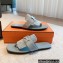 Hermes Galerie Sandals in calfskin Suede Light Blue 2023