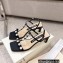 Sergio Rossi Heel 5cm Glitter T-strap Sandals Black with Crystals 2023