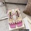 Sergio Rossi Heel 5cm Glitter T-strap Sandals Pink with Crystals 2023