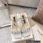 Sergio Rossi Heel 5cm Glitter T-strap Sandals Silver with Crystals 2023