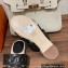Hermes leather Gwen espadrille Sandals Black 2023