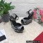 Dolce & Gabbana Heel 15cm Platform 4cm Logo Printed Sandals Black 2023