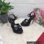 Dolce & Gabbana DG Heel 12cm Platform 1.5cm Logo criss-cross straps sandals Black 2023