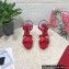 Dolce & Gabbana DG Heel 12cm Platform 1.5cm Logo criss-cross straps sandals Red 2023