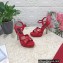 Dolce & Gabbana DG Heel 12cm Platform 1.5cm Logo criss-cross straps sandals Red 2023