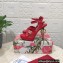 Dolce & Gabbana DG Heel 12cm Platform 1.5cm Logo criss-cross straps sandals Red 2023