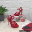 Dolce & Gabbana DG Heel 12cm Platform 1.5cm Logo criss-cross straps sandals Red 2023