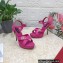 Dolce & Gabbana DG Heel 12cm Platform 1.5cm Logo criss-cross straps sandals Fuchsia 2023