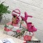Dolce & Gabbana DG Heel 12cm Platform 1.5cm Logo criss-cross straps sandals Fuchsia 2023