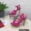 Dolce & Gabbana DG Heel 12cm Platform 1.5cm Logo criss-cross straps sandals Fuchsia 2023