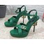 Dolce & Gabbana DG Heel 12cm Platform 1.5cm Logo criss-cross straps sandals Green 2023