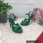 Dolce & Gabbana DG Heel 12cm Platform 1.5cm Logo criss-cross straps sandals Green 2023