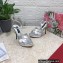 Dolce & Gabbana DG Heel 12cm Platform 1.5cm Logo criss-cross straps sandals Silver 2023