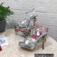 Dolce & Gabbana DG Heel 12cm Platform 1.5cm Logo criss-cross straps sandals Silver 2023