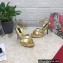 Dolce & Gabbana DG Heel 12cm Platform 1.5cm Logo criss-cross straps sandals Gold 2023