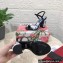 Dolce & Gabbana Heel 10.5cm Blue Printed Floral Sandals Black 2023