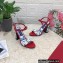 Dolce & Gabbana Heel 10.5cm Blue Printed Floral Sandals Red 2023