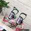 Dolce & Gabbana Heel 10.5cm Blue Printed Floral Sandals Green 2023