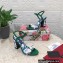 Dolce & Gabbana Heel 10.5cm Blue Printed Floral Sandals Green 2023
