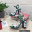 Dolce & Gabbana Heel 10.5cm Blue Printed Floral Sandals Green 2023