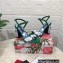 Dolce & Gabbana Heel 10.5cm Blue Printed Floral Sandals Green 2023