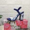 Dolce & Gabbana Heel 10.5cm Blue Printed Floral Sandals Blue 2023