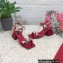 Dolce & Gabbana Heel 6.5cm Polished calfskin sandals Red with crystals 2023