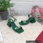 Dolce & Gabbana Heel 6.5cm Polished calfskin sandals Green with crystals 2023