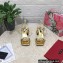 Dolce & Gabbana Heel 6.5cm Polished calfskin sandals Gold with crystals 2023