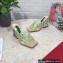 Dolce & Gabbana DG Heel 10.5cm Green Printed PVC Sandals Beige 2023