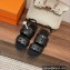 Hermes leather Grace Sandals Black 2023