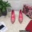 Dolce & Gabbana Heel 10.5cm leather Pumps Pink with Crystal Bow 2023