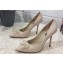 Dolce & Gabbana Heel 10.5cm leather Pumps Beige with Crystal Bow 2023
