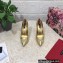Dolce & Gabbana Heel 10.5cm leather Pumps Gold with Crystal Bow 2023