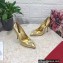 Dolce & Gabbana Heel 10.5cm leather Pumps Gold with Crystal Bow 2023