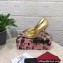 Dolce & Gabbana Heel 10.5cm leather Pumps Gold with Crystal Bow 2023