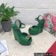 Dolce & Gabbana Heel 15cm Platform 4cm DG Logo Patent leather wedges sandals Green 2023