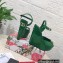 Dolce & Gabbana Heel 15cm Platform 4cm DG Logo Patent leather wedges sandals Green 2023