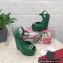 Dolce & Gabbana Heel 15cm Platform 4cm DG Logo Patent leather wedges sandals Green 2023