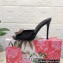 Dolce & Gabbana Heel 10.5cm Patent leather mules Black with floral embellishment 2023