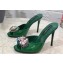 Dolce & Gabbana Heel 10.5cm Patent leather mules Green with floral embellishment 2023