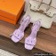 Hermes Heel 10.5cm leather Gala Sandals Violet 2023