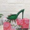Dolce & Gabbana Heel 10.5cm Patent leather mules Green with floral embellishment 2023