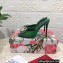 Dolce & Gabbana Heel 10.5cm Patent leather mules Green with floral embellishment 2023