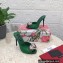 Dolce & Gabbana Heel 10.5cm Patent leather mules Green with floral embellishment 2023