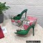 Dolce & Gabbana Heel 10.5cm Patent leather mules Green with floral embellishment 2023